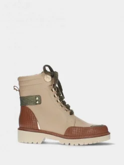 Bota Bege Estilo Militar Feminina Raquel 07