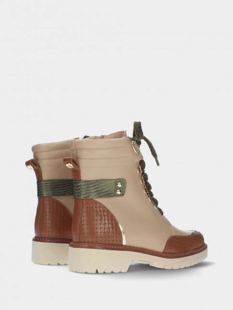 Bota Bege Estilo Militar Feminina Raquel 07