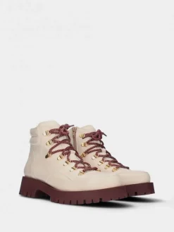 Bota Branco Com Atacadores Para Mulher Nicole 01