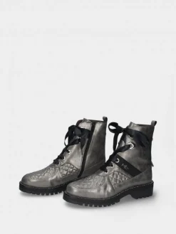 Bota Cinzenta Estilo Militar Raquel 34