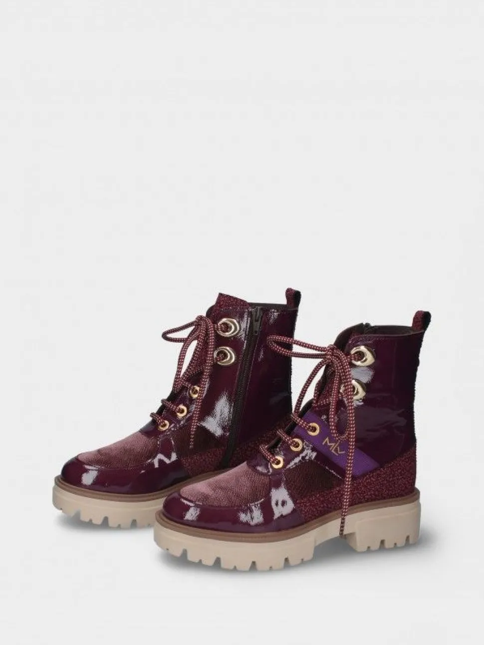 Bota Roxa Estilo Militar Raquel 35