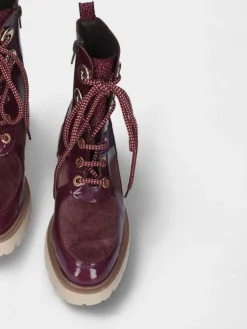 Bota Roxa Estilo Militar Raquel 35