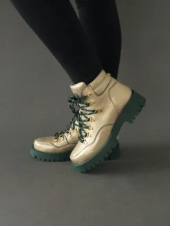 Bota Verde Com Atacadores Para Mulher Nicole 01