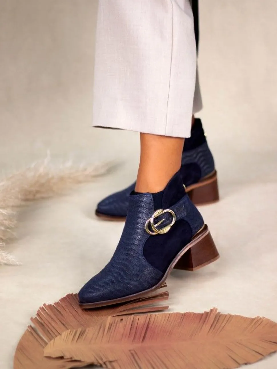 Botim Azul De Salto Para Mulher Tania 12