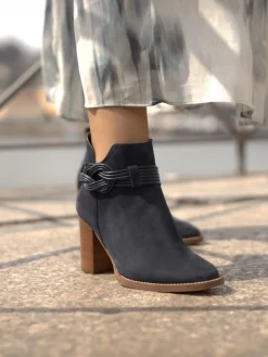 Botim Azul Salto Alto Para Mulher Cecilia 16