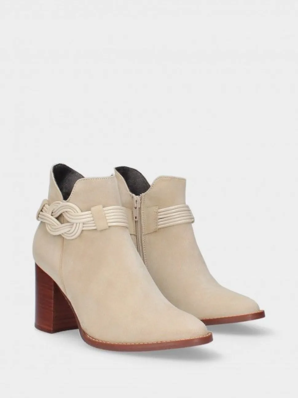 Botim Bege Salto Alto Para Mulher Cecilia 16