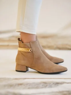 Botim Bege Salto Para Mulher Lidia 28