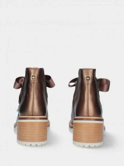 Botim Castanho De Salto Para Mulher Tania 14