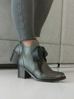 Botim Cinza De Salto Para Mulher Sara 22