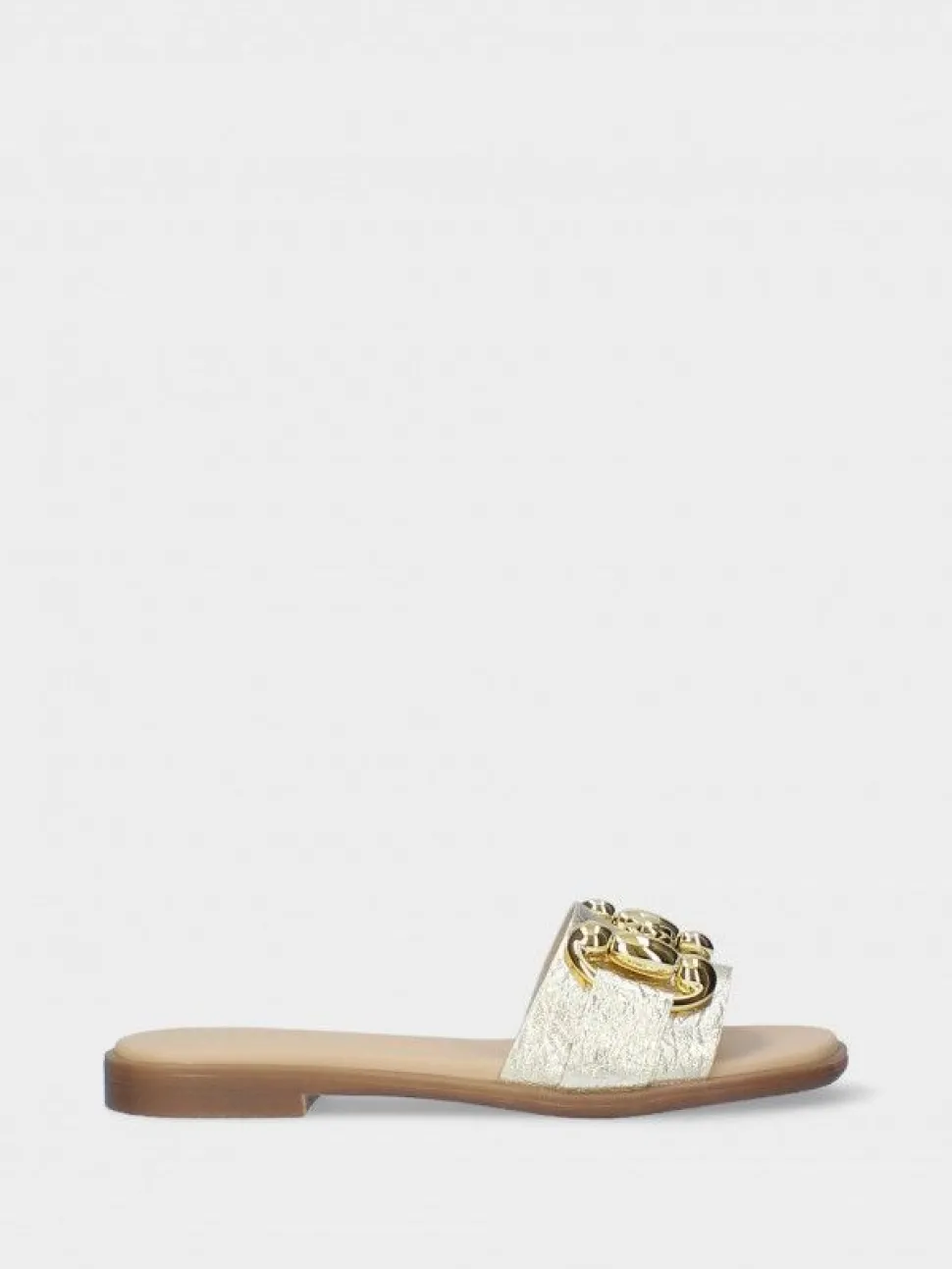 Chinelo Dourado Raso Para Mulher Luca 09