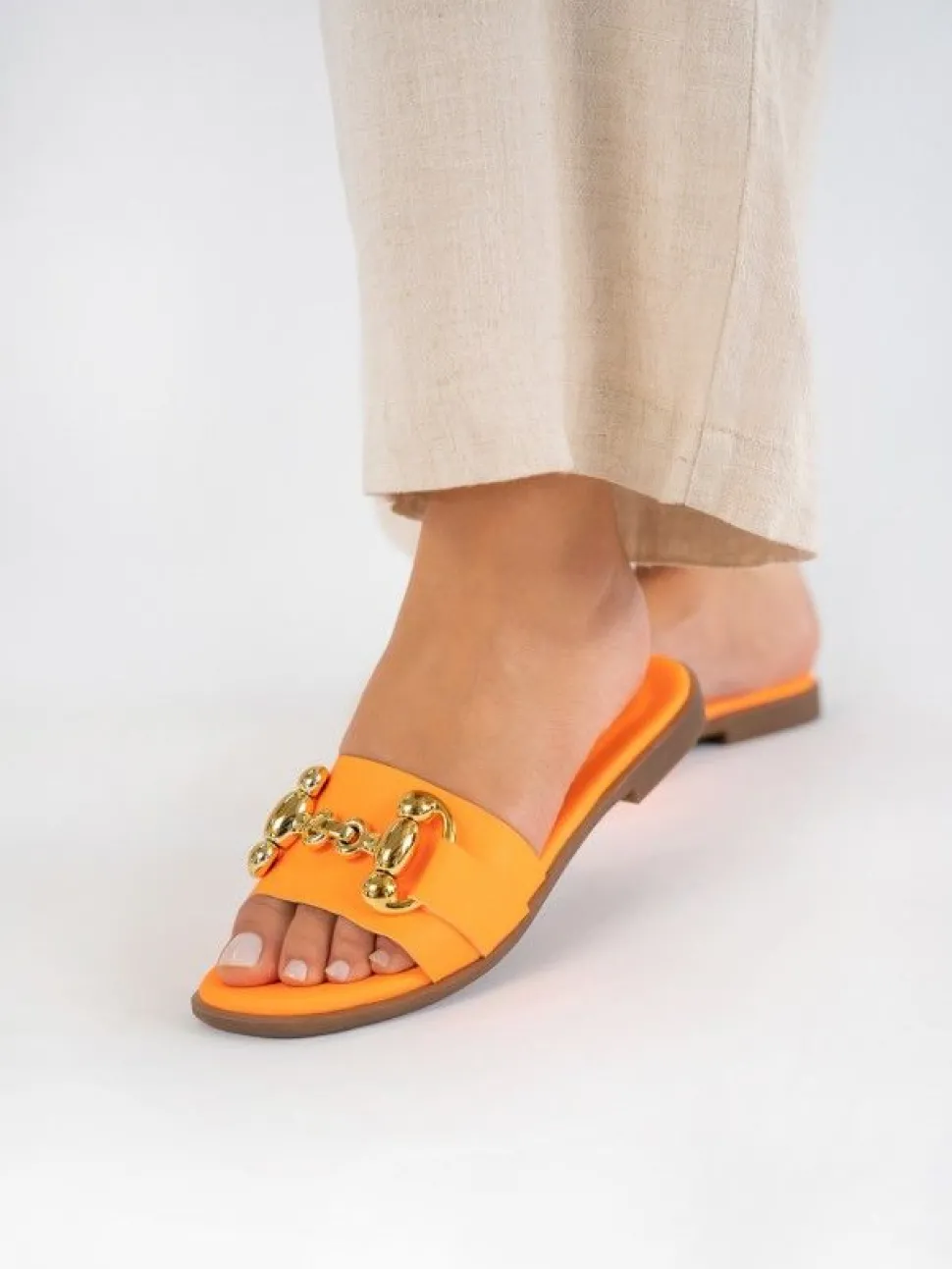 Chinelo Neon Laranja Salto Raso Luca 10