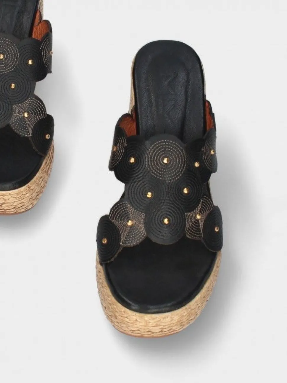 Chinelo Preto De Cunha Alta Para Mulher Paula 01