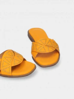 Chinelo Salto Raso Laranja Para Mulher Luca 05