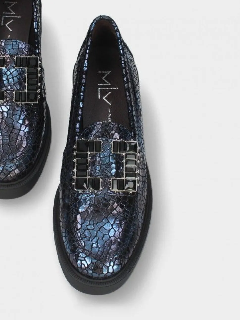 Mocassim Azul Com Plataforma Raquel 21