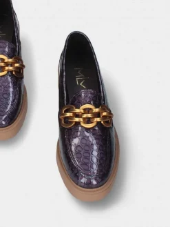 Mocassim Roxo Com Plataforma Raquel 19