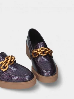 Mocassim Roxo Com Plataforma Raquel 19