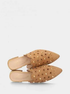 Mules Camel Para Mulher Lea57