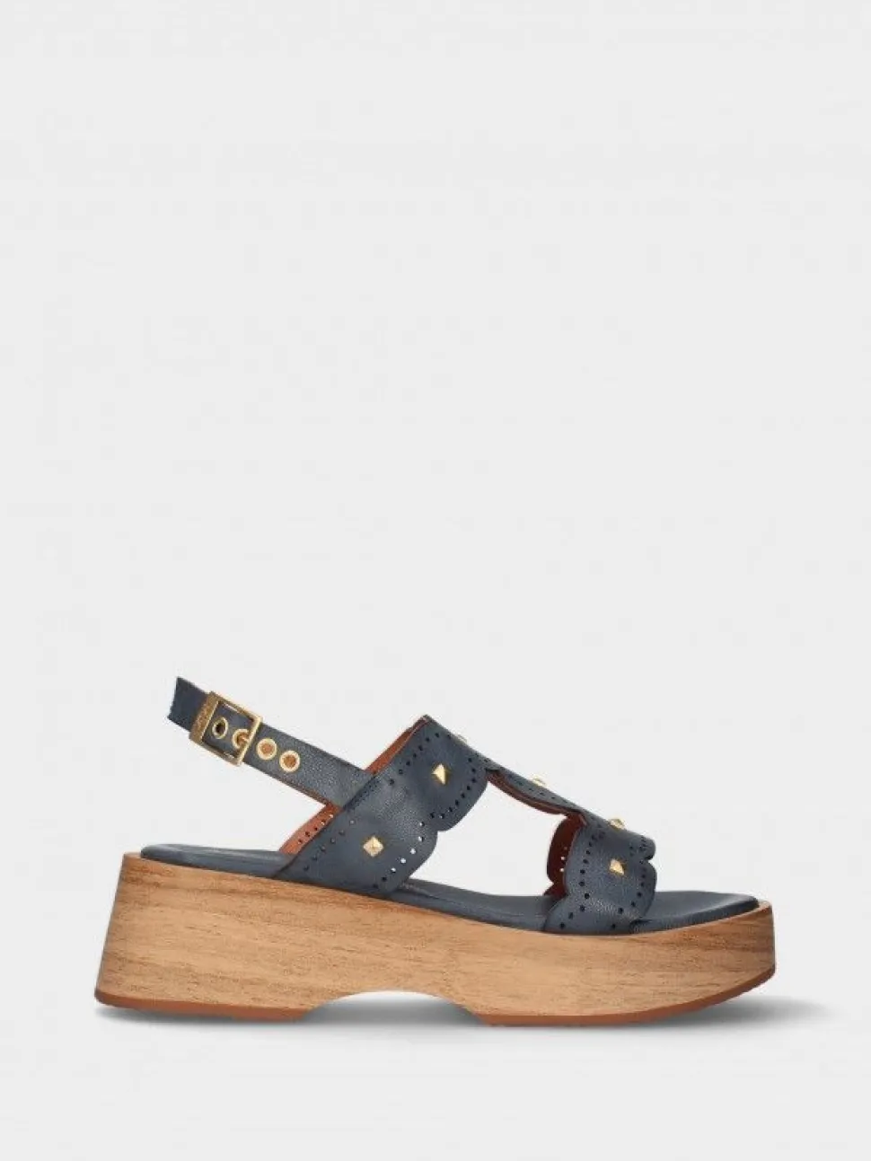 Sandalia Azul Com Cunha Baixa Lucia 02