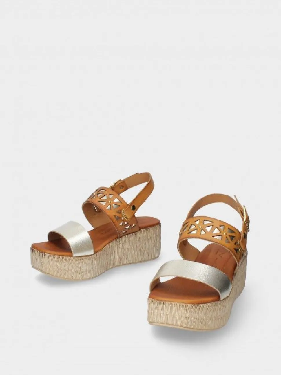 Sandalia Camel Com Cunha Para Mulher Debora 07