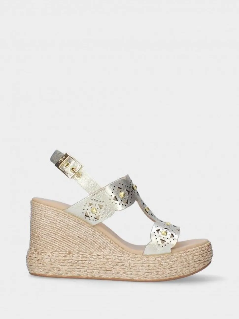 Sandalia Dourada De Cunha Alta Para Mulher Paula 02