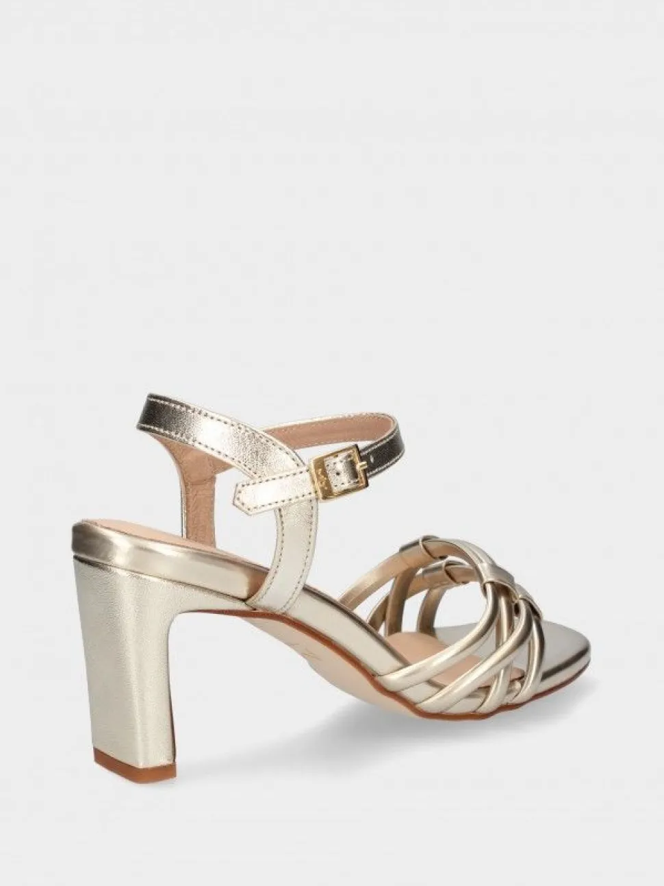 Sandalia Dourada Salto Alto Camila 42