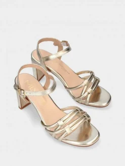 Sandalia Dourada Salto Alto Camila 42