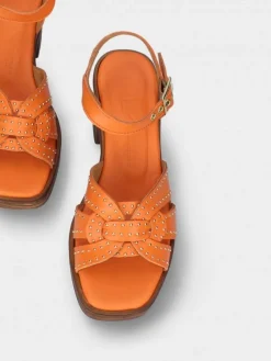 Sandalia Laranja Compensada Manuela 02