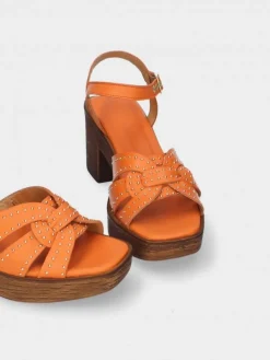 Sandalia Laranja Compensada Manuela 02