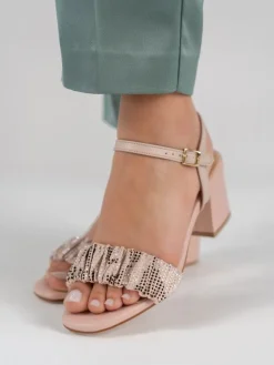 Sandalia Nude De Salto Claudia 21