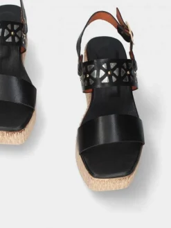 Sandalia Preto Com Cunha Para Mulher Debora 07