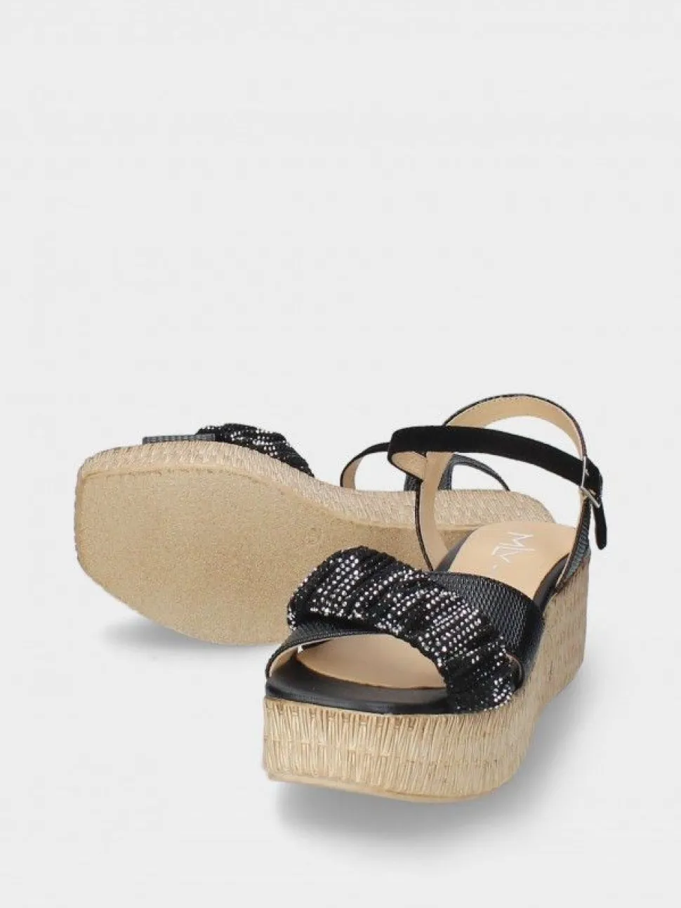 Sandalia Preto Com Cunha Para Mulher Debora 01