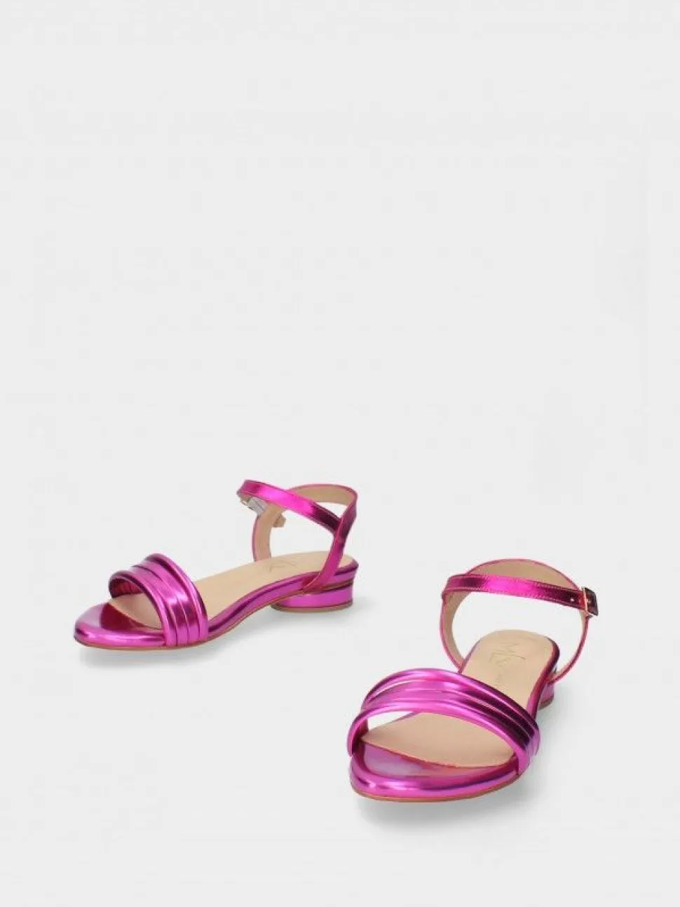 Sandalia Rosa Salto Raso Para Mulher Cassia 09