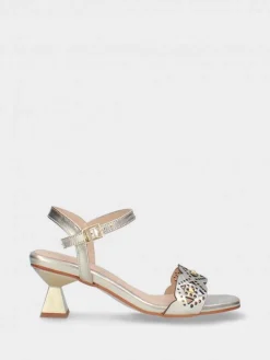 Sandalia Salto Medio Dourada Margarida 05