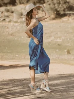 Sandálias Azuis Para Mulher Poly32