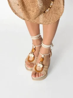 Sandálias Bege Para Mulher Poly32