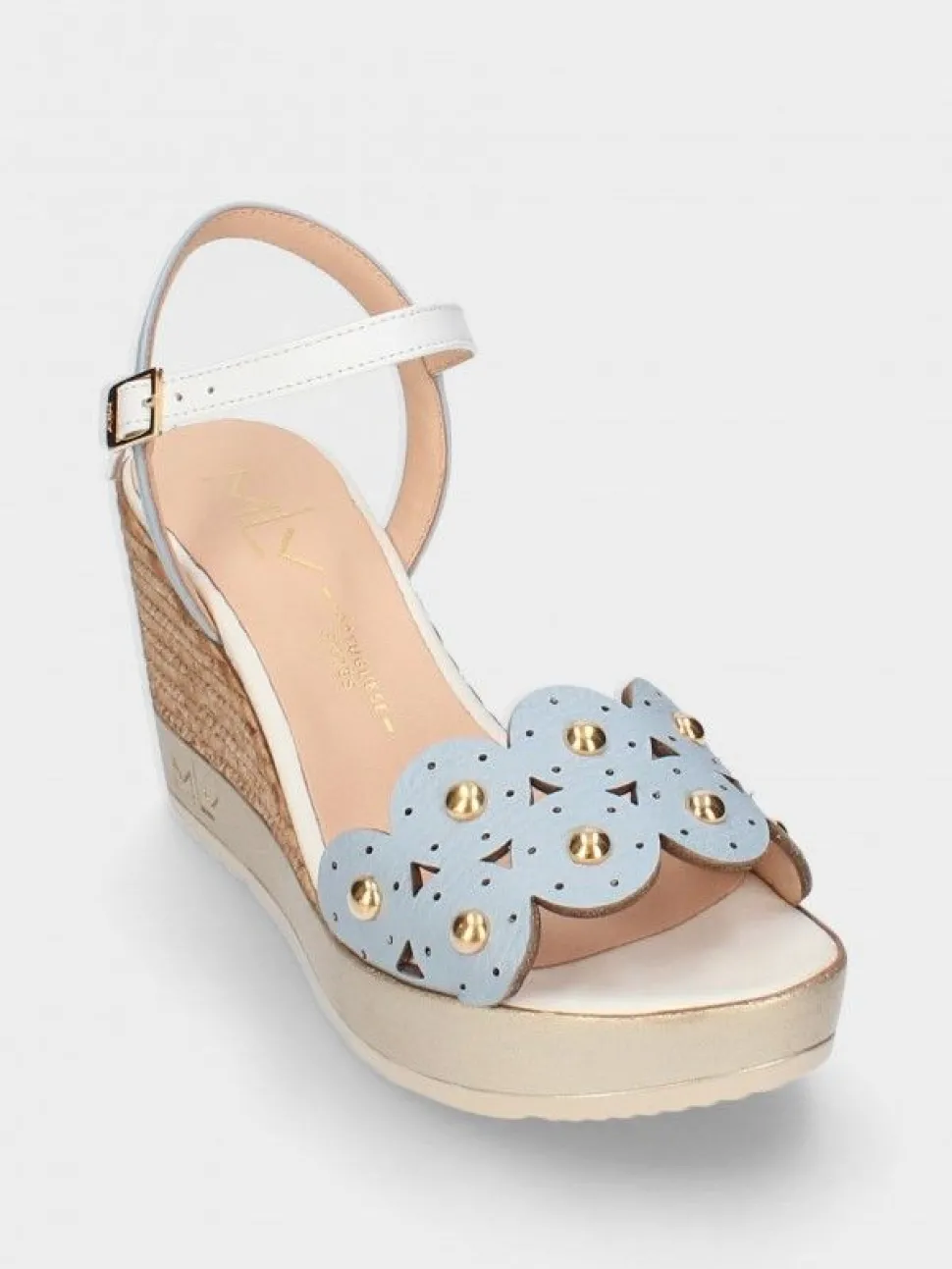 Sandálias Com Cunha Alta Azuis Para Mulher Poly33