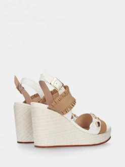 Sandálias De Cunha Alta Camel Para Mulher Megan28