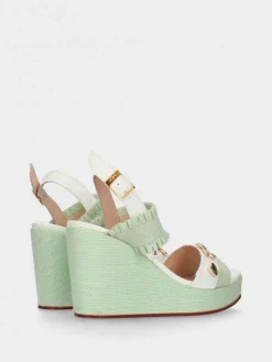 Sandálias De Cunha Alta Verdes Para Mulher Megan28