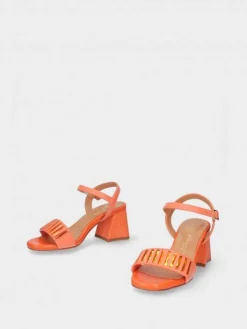 Sandálias Laranja De Salto Medio Claudia 20