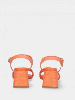 Sandálias Laranja De Salto Medio Claudia 20