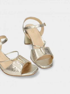 Sandálias Salto Alto Douradas Para Mulher Valentina 16