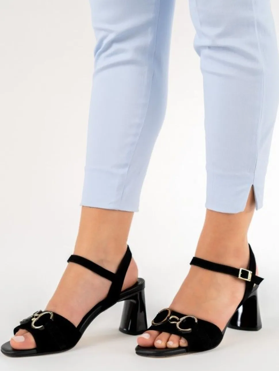 Sandálias Salto Alto Pretas Para Mulher Valentina 18