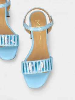 Sandálias Turquesa De Salto Medio Claudia 20