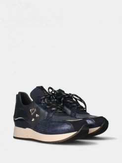 Sapatilha Azul Com Cunha Interior Para Mulher Alice 23