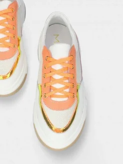 Sapatilha Laranja Com Cunha Para Mulher Benedita 01