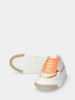 Sapatilha Laranja Com Cunha Para Mulher Benedita 01