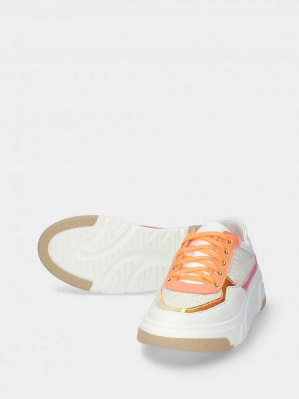 Sapatilha Laranja Com Cunha Para Mulher Benedita 01