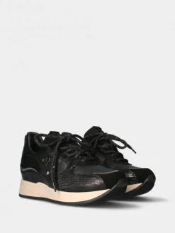 Sapatilha Preta Com Cunha Interior Para Mulher Alice 23