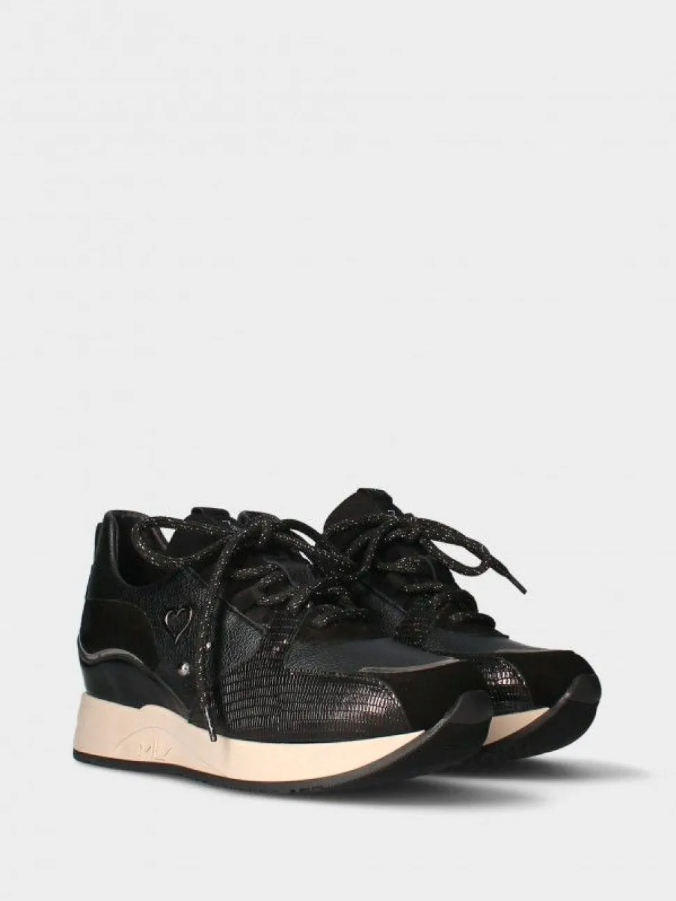 Sapatilha Preta Com Cunha Interior Para Mulher Alice 23