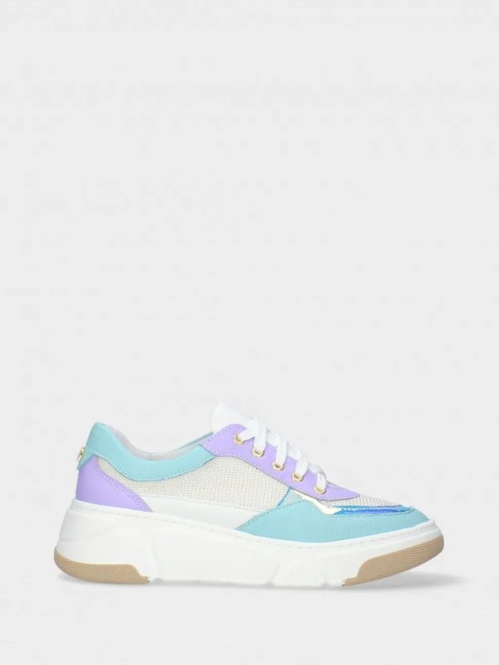 Sapatilha Turquesa Com Cunha Para Mulher Benedita 01